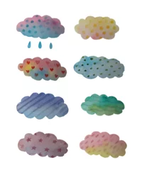 Fototapete Vector watercolor clouds for your design. Modern creative watercolour stain for decoration, abstract water or cloud concept, background © Елена Мотрич
