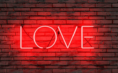 red neon lamp with the word LOVE