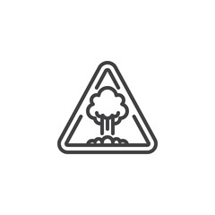War zone sign line icon