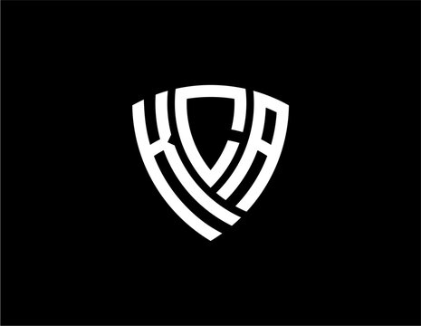 KCA creative letter shield logo design vector icon illustration