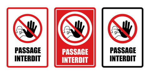 stop passage interdit panneau interdiction fond rouge barré © ZAKLEFTY