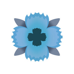 Blue vector flower color icon design