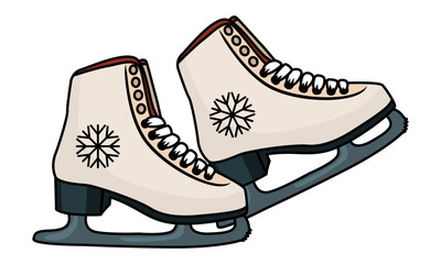 vector illustration of figure skating icon. Ice skating badges for winter sports. Elements for the image of a ski resort, mountain entertainment.
