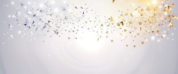 Happy New Year Celebration banner with sparkles on light background, festive mood for your design
