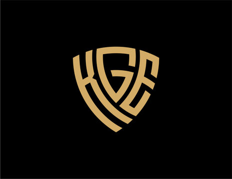 KGE creative letter shield logo design vector icon illustration