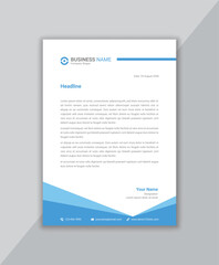 Blue modern clean business letterhead template design