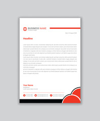 Modern red simple clean abstract corporate letterhead template