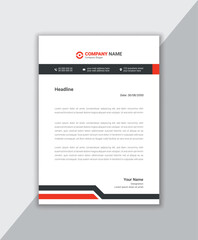 Professional and clean modern abstract red business letterhead template design