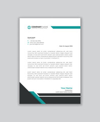 Modern geometric shapes corporate letterhead. professional clean abstract business letterhead