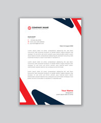 Corporate modern red and dark blue business-style letterhead template vector