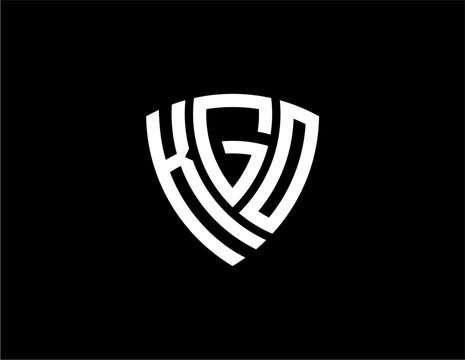 KGO creative letter shield logo design vector icon illustration