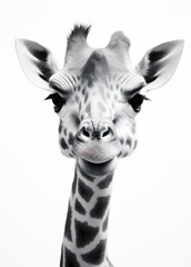 Isolated safari nature wildlife wild white head giraffe long mammal portrait animal africa