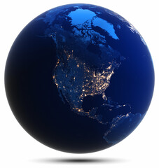 Planet Earth globe isolated