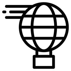 Vector Icon Hot Air Balloon, Fly, Travel, Speed, Transport
