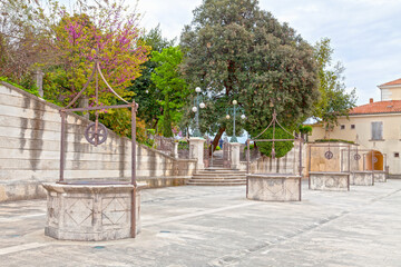 The Five Wells Square in the old town of Zadar
