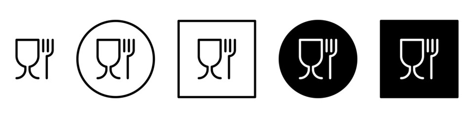 Food safe icon symbol set