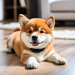 Cute Shiba Inu Baby, Generative AI	