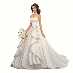 Fototapeta premium African Bridal Full Vector Illustration