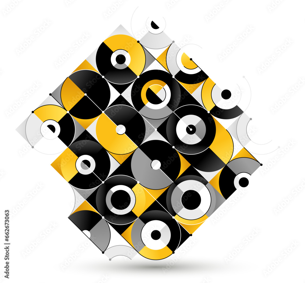 Poster abstract geometric vector background isolated, tech style engine looks like composition, innovate te