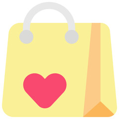 Vector Icon Shopping Bag, Store, Shopping, Supermarket, Gift Bag, Love