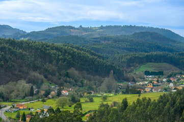Fototapeta na wymiar Rural landscape and scenery in Asturias province, Spain