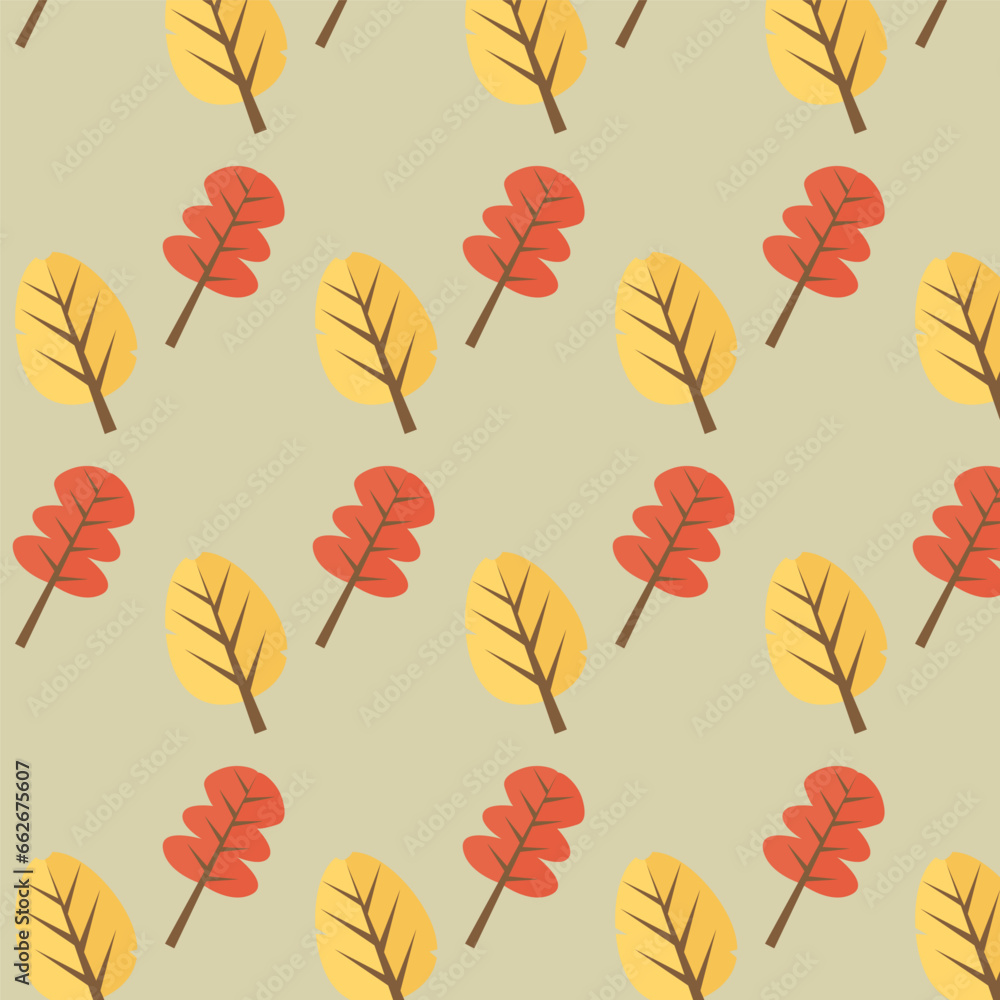 Poster autumn leaf seamless pattern. fabric texture with tree leaves.