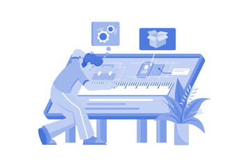 Product Designer Illustration concept on white background