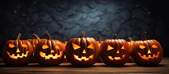 Carved pumpkins With copyspace for text