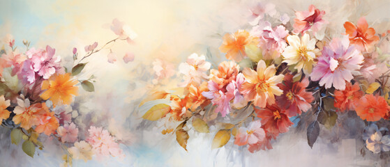 Obraz na płótnie Canvas Flowers wallpaper floral art design background