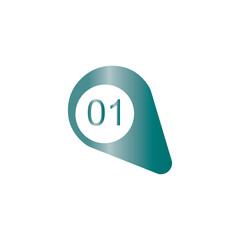 Marker location icon with numbers