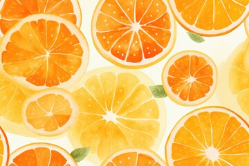 Orange watercolor seamless pattern for background. food abstract texture. Generative AI