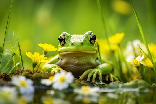 a frog in a pond