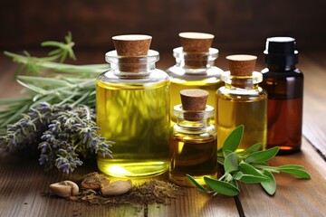 Obraz na płótnie Canvas various essential oils for aromatherapy