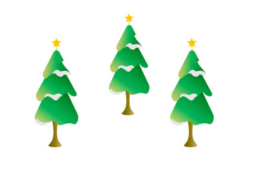 Christmas fir tree vector with snow