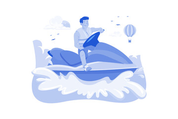 Guy riding a water scooter