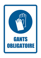 Obraz premium gants obligatoire equipement sécurité travail EPI icones rond bleu