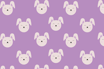 Obraz premium Cute rabbit seamless pattern. Fabric texture with bunny.