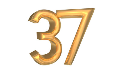 Creative design yellow 3d number 37
