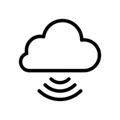 Cloud storage icon symbol vector image. Illustration of the database server hosting cloud system digital design image