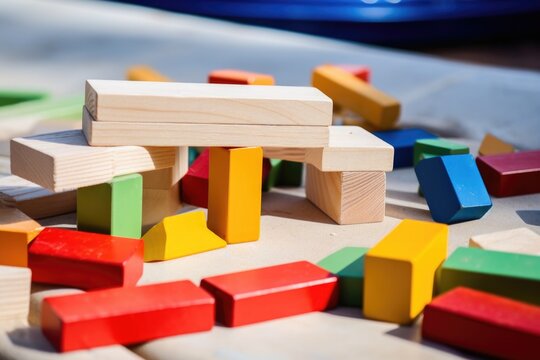 toy blocks fallen mid-construction