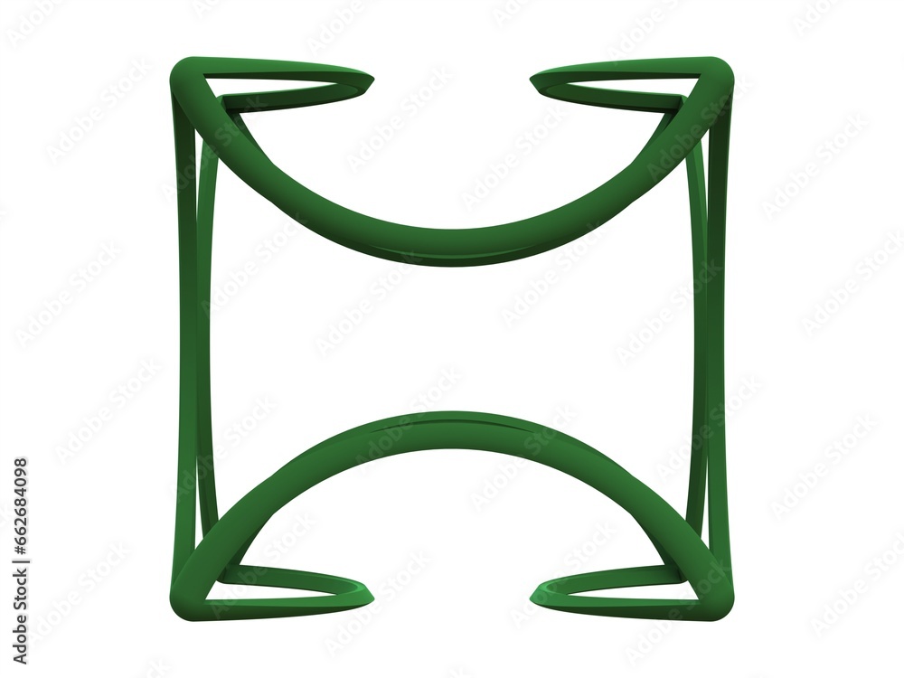 Poster wireframe shape geometric twisted cube 3d print model