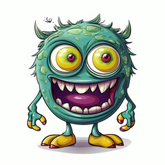 Fototapeta premium Friendly Monster with Eyes Vector Graphic