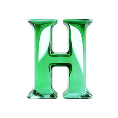 Glossy alphabet H, isolated.
Generative Ai image.