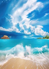 tropical beach background on sunny day