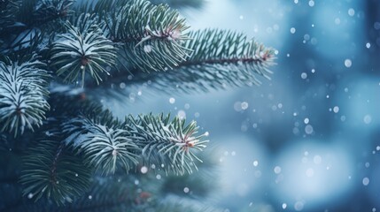 Christmas background with branches, Generative AI