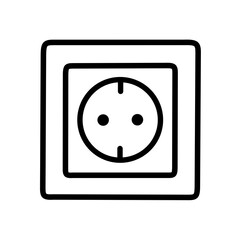 Electric socket icon vector with simple design