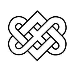 vector love knot with trendy design.vector woven heart