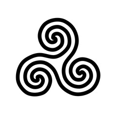 triskel spiral icon with simple design. triple spiral icon