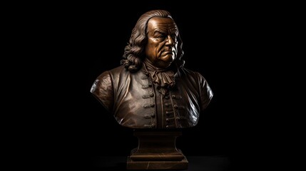 Bronze bust of Johann Sebastian Bach - obrazy, fototapety, plakaty