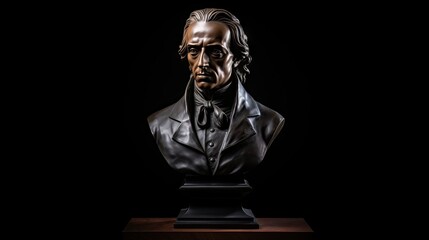 Bronze bust of Frédéric Chopin - obrazy, fototapety, plakaty